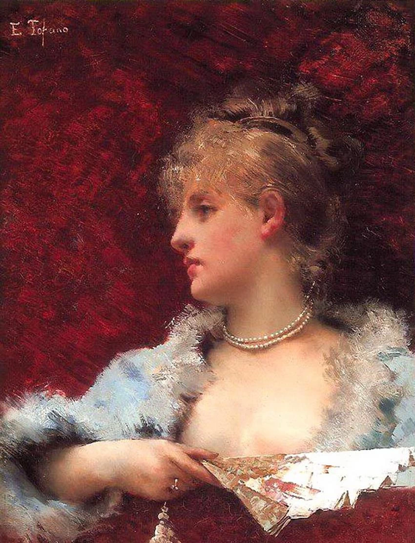 Donna elegante con ventaglio